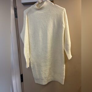 Debut soft cream turtleneck sweater dress